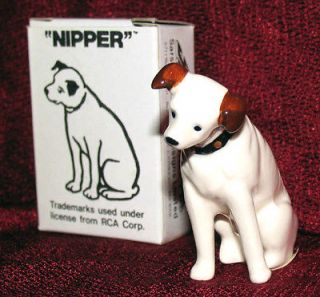VINTAGE RCA NIPPER DOG CERAMIC FIGURE MINT IN ORIGINAL BOX   NICE/RARE