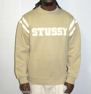 STUSSY Sweater New $108 Mens Surf Skate Beige Shirt Size Small