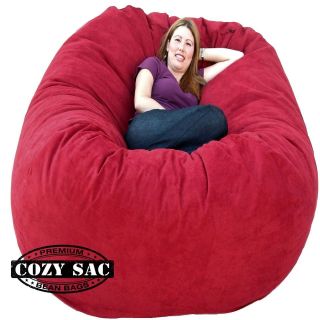 cozy sac chair cinnabar suede bean bag love seat