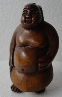nice japanese netsuke boxwood carved sumo wrestling figure from china
