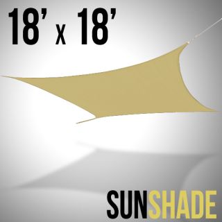   Feet Square UV Heavy Duty Sun Shade Sail Patio Cover New Sand Canopy