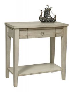   Banyan Rustic Cream Finish Wood Accent Display Foyer Hall Side Table