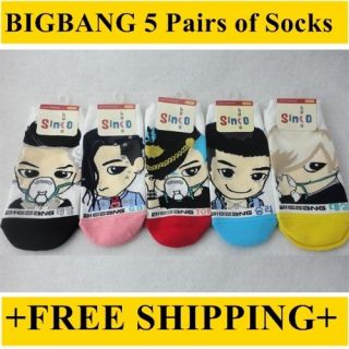 Bigbang Socks 5 pairs Character Socks BIG BANG *NEW* IDOL KPOP
