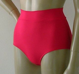 Retro High Waist Banded Bikini Bottom in Red or Royal Blue in S M L XL