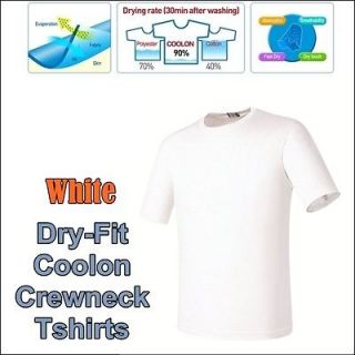 XLsz White Outdoor Plain Dryfit Crewneck tshirts Casual Sportswear Top 