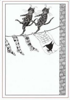 Mungojerrie and Rumpelteazer Cats by Edward Gorey Art Postcard