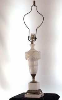 vintage alabaster marble table lamp  24 99