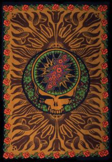   Dead Tapestry Throw Wall Hanging Table cloth Skull and Roses Cotton