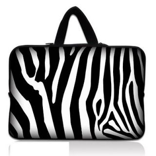 Zebra Print 10.1 10 Laptop Tablet PC Sleeve Bag Case + Hide Handle 