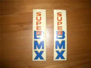 NOS Vintage Old School BMX Bike Super BMX Sticker Set Fork Leg