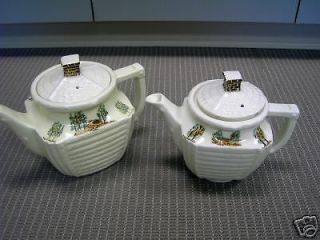 vintage porcelier log cabin tea pots one day shipping