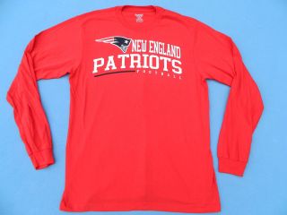 Reebok NFL New England Patriots Football Red Long Sleeve T Shirt 