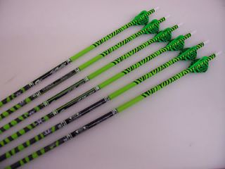 Green Ted Nugent Arrow w/Lime Zebra Wraps & Green Tiger & Green 