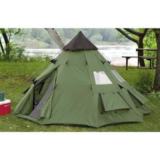 teepee style waterproof tent 10x10 sleeps 6 new time left
