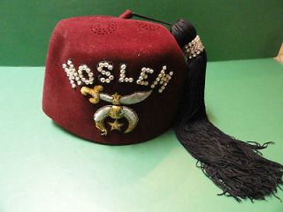 Vintage Moslem Masonic Shriners Fez Hat with Pharaoh Pin. 2 Hats 