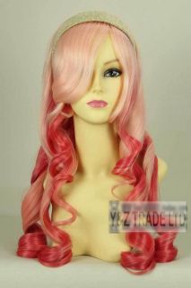 Long curly soft candy pink ombre charm hairpiece beautiful synthetic 