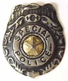 VINTAGE METALIC SMALL BADGE PIN SPECIAL POLICE MADE IN JAPAN 43341