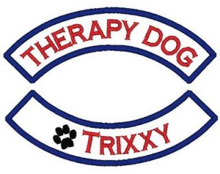 therapy dog rocker set custom name patches for vest time