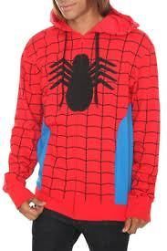 NWT Marvel Universe Mens Spiderman Lightweight Costume Zipper Hoodie 