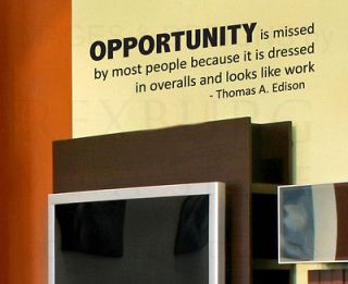   Sticker Quote Vinyl Mural Adhesive Opportunity Thomas Edison IN38