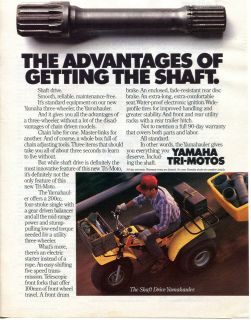 1983 yamaha tri motors shaft drive yamahauler 3 wheeler ad