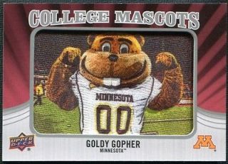 2012 Upper Deck College Mascot Manufactured Patch #CM27 Goldy Gopher B