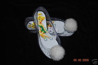 disney tinkerbell slippers shoes white fairies nwt
