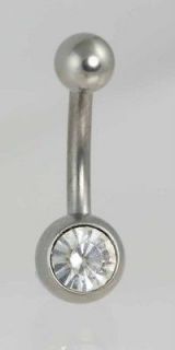 titanium baby gem navel bar clear crystal from united kingdom
