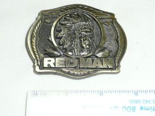 Vintage RED MAN TOBACCO Indian Belt Buckle Heavy 137g Limited Edition 