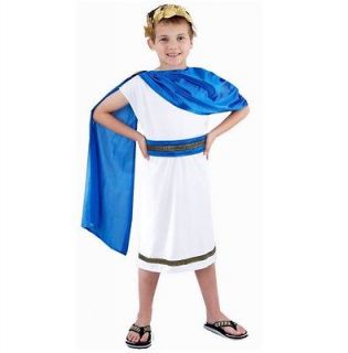   BLUE ROMAN EMPEROR CAESAR GREEK TOGA SASH FANCY DRESS COSTUME OUTFIT