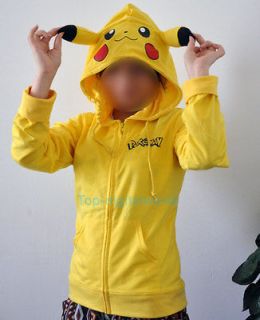 New Japan Anime Kigurumi Pokemon Cosplay Pikachu Hoody Sweater Hoodie 