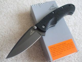   Profile Plain Edge Folding Knife 1297 New Ballistic Nylon Sheath TiNi