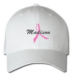 Madison Pink Ribbon Madison Cancer Girl Woman Name Embroidered Hat Cap