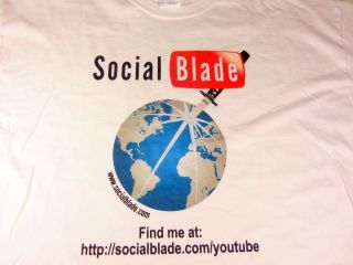 Mens T Shirt social blade globe sword youtube white art size xL extra 