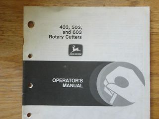 John Deere 403 503 603 rotary cutter brush hog operators manual JD