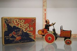   MARX COO COO CAR CRAZY DIPSY CAR WITH ORIGINAL BOX WIND UP TIN TOY