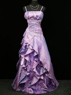 Cherlone Plus Size Satin Light Purple Boho Lace Gown Wedding/Evening 