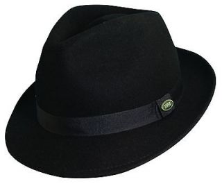 New DPC Mens Fedora/Trilby Hat Black Wool Felt Size M L XL XXL 2X Snap 