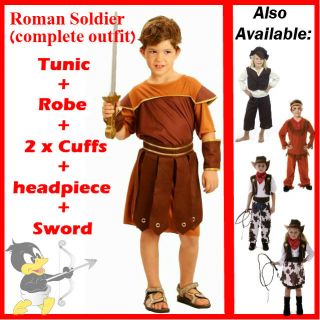 Roman Soldier Fancy Dress Costume Child Cowboy Indian AGE 4 12yrs SIZE 