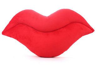 21.5 HUGE SOFT STUFFED LIP Plush Cushion Nap red Pillow C3434