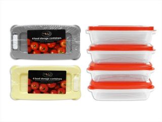   GET 4SMALL FOOD PLASTIC CONTAINERS SET OF 4 STORAGE BOXES TUPPERWARE