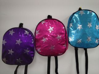 New Teen or Girls Dance Sequin Backpack   Turquoise, Fuschia, Purple