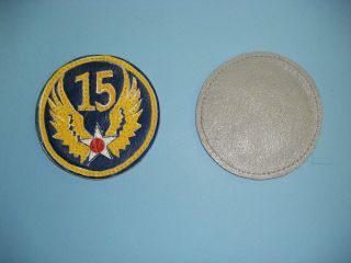 b1063 ww 2 us army 15th air force patch leather