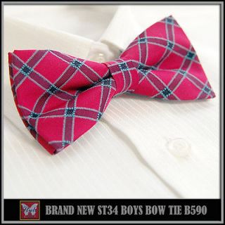 brand new magenta unique checked tuxedo boys bow tie b590