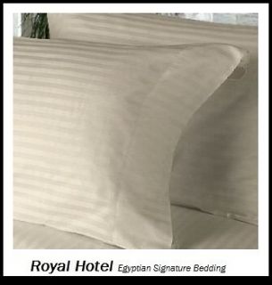 1000 Thread Count Stripe Tan Twin Duvet Cover Set 100% Egyptian Cotton