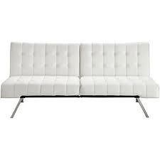   BLACK Faux Leather Convertible Split Back Futon Couch Sofa Bed NIB