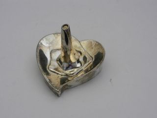   Silversmiths Silver Plate Ring Holder Heart Shaped 2 1/2 x 2 3/4 OL
