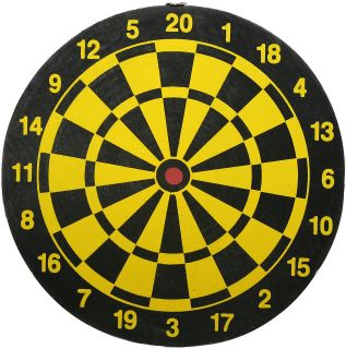 wooden dart board double sided 10 inches sport new time