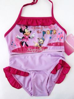   Girls/Toddler Disney Minnie Mouse Two Pc Tankini Swimsuits Purple 1 6T