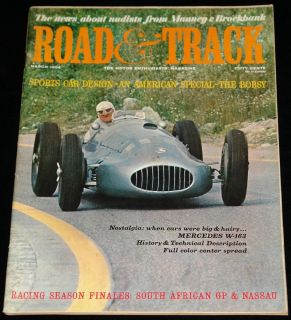 MARCH 1964 ROAD & TRACK MAGAZINE MERCEDES W 163, SOUTH AFRICAN GP
